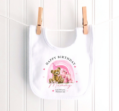 1st Birthday As My Mummy Teddy Bear Rainbow Personalised Sleepsuit/Babygrow