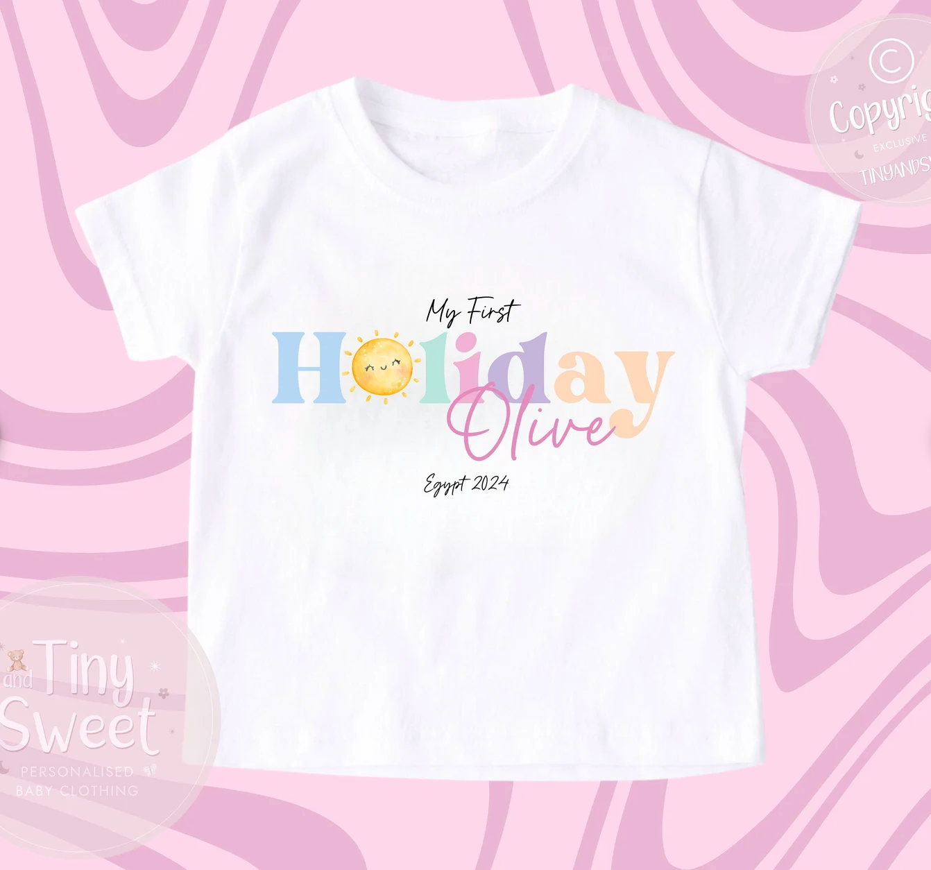 My First Holiday Personalised T Shirt