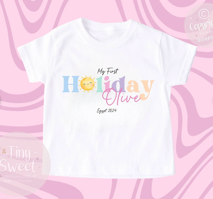 My First Holiday Personalised T Shirt