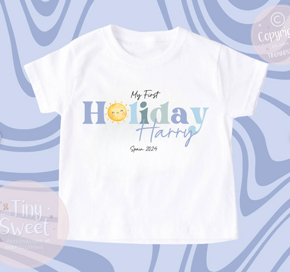My First Holiday Personalised T Shirt