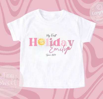 My First Holiday Personalised T Shirt