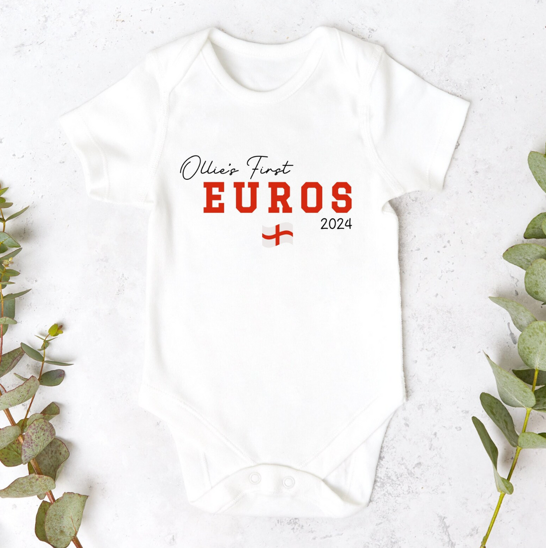 My First Euros Simple Personalised Sleepsuit/Vest