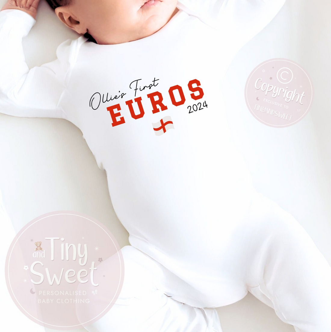 My First Euros Simple Personalised Sleepsuit/Vest
