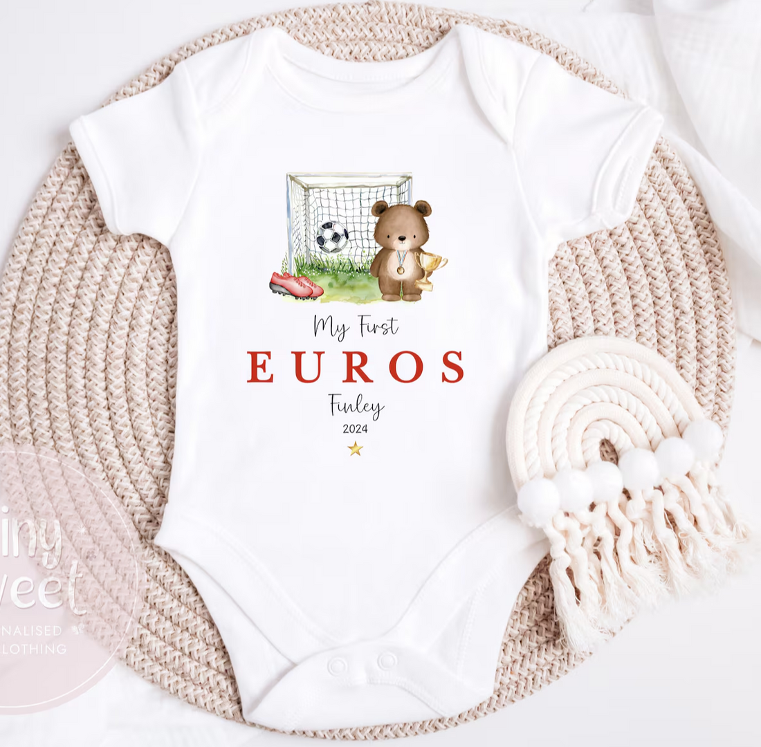 My First Euros Personalised Goalie Bear Sleepsuit/Vest