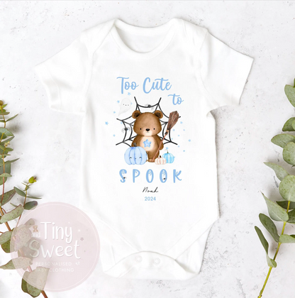 To Cute To Spook Halloween Personalised Sleepsuit