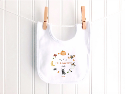 Autumn Halloween Wreath Personalised Sleepsuit
