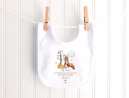 Bunny Pumpkin Picking Halloween Personalised Sleepsuit