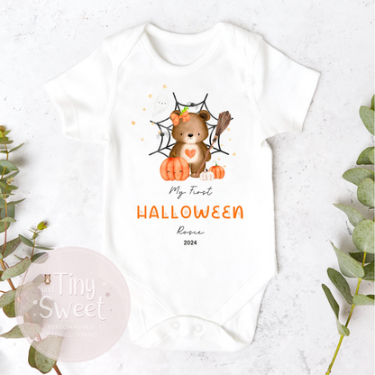 Halloween Bear Personalised Sleepsuit