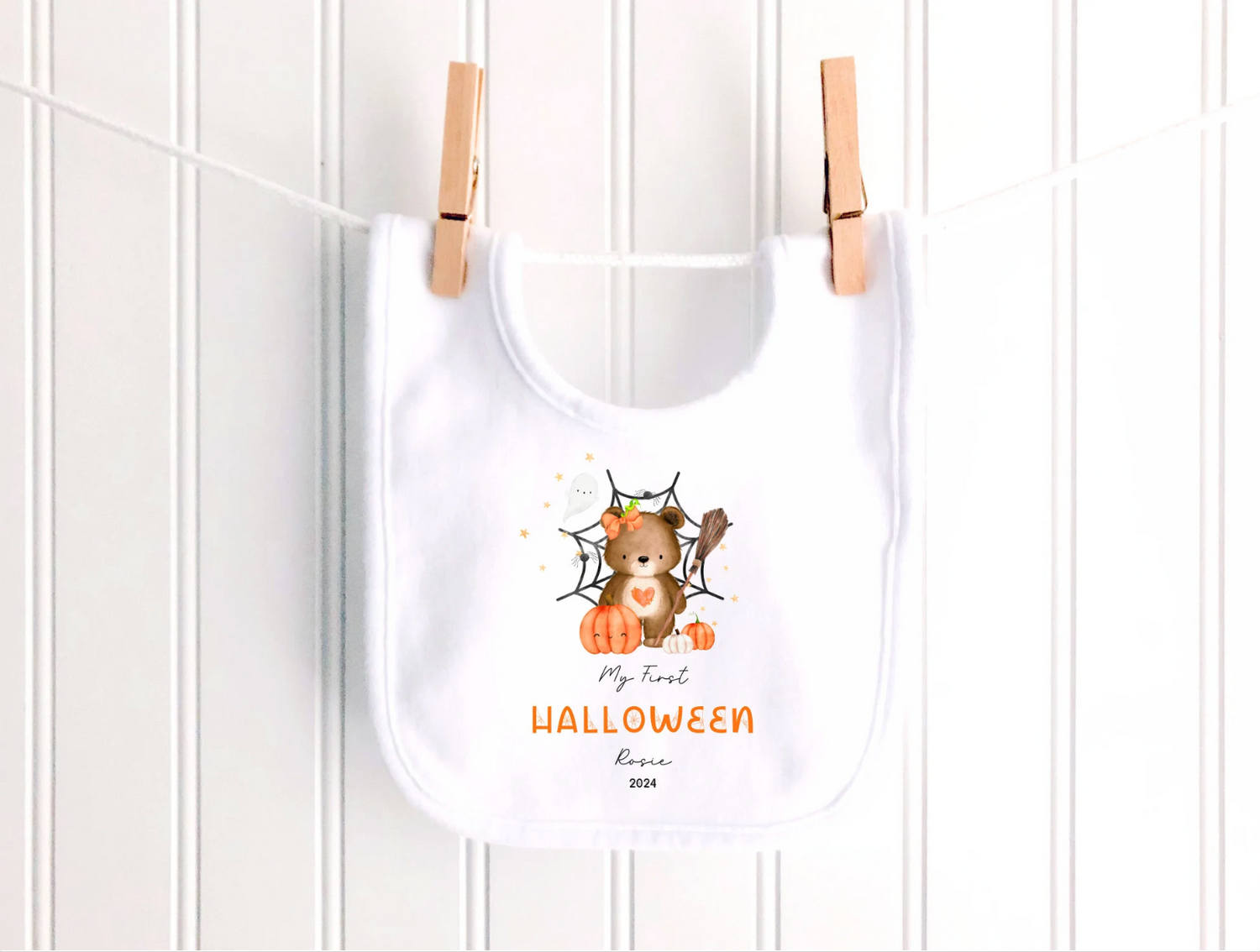Halloween Bear Personalised Sleepsuit