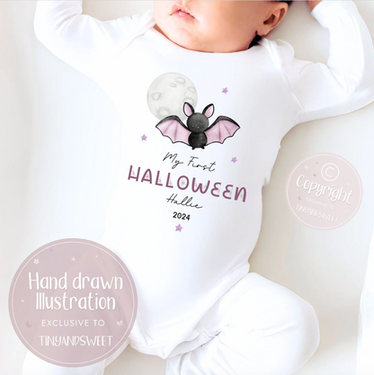 Bat Personalised Halloween Sleepsuit