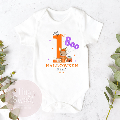 Purple Boo Bunny Personalised Sleepsuit