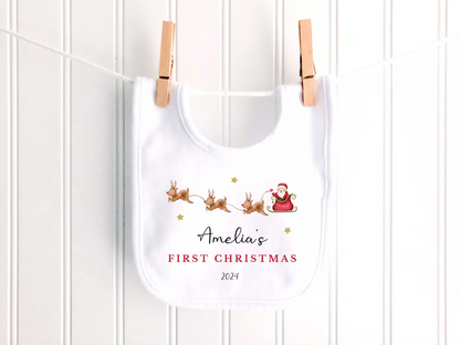 Personalised Sleigh Christmas Bib