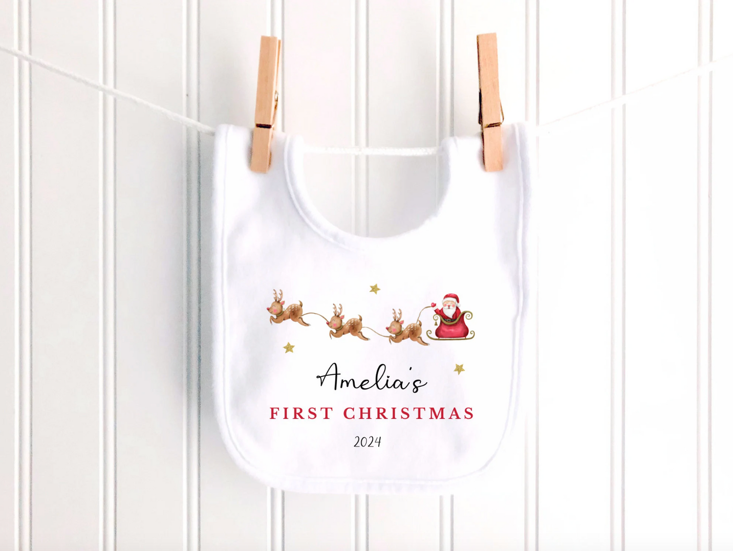 Personalised Santa Sleigh Sleepsuit