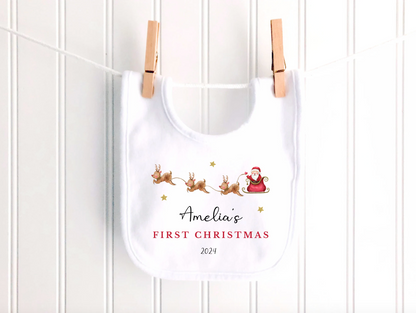 Personalised Santa Sleigh Sleepsuit