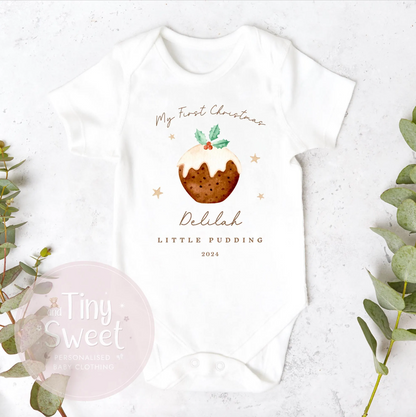 Personalised Christmas Pudding Sleepsuit