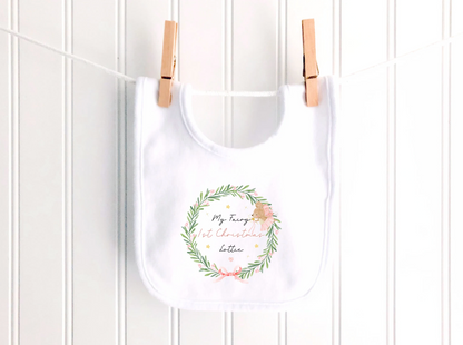 Personalised Fairy Wreath Christmas Sleepsuit