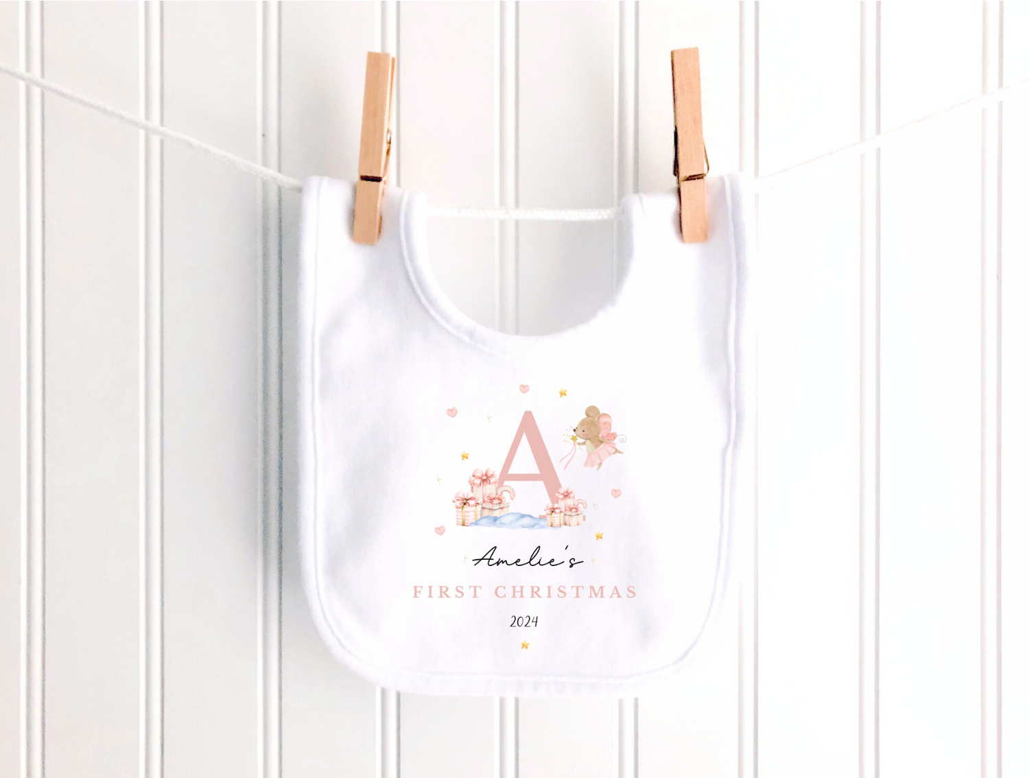 Personalised Fairy Initial Christmas Sleepsuit