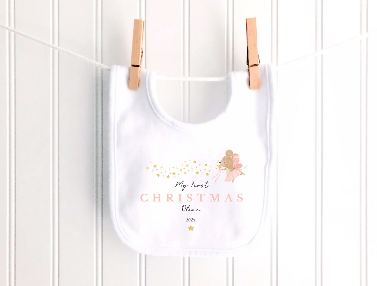 Personalised Fairy Magic Mouse Christmas Sleepsuit