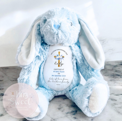 Personalised Christening Bunny Soft Toy