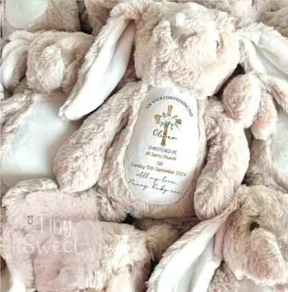Personalised Christening Bunny Soft Toy