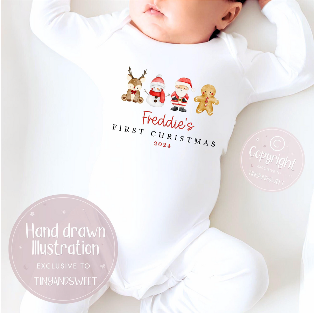 Personalised Christmas Friends Sleepsuit