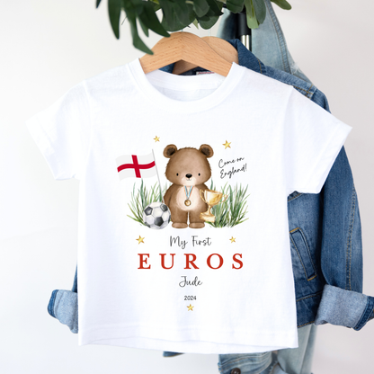 My First Euros Personalised Bear T Shirt