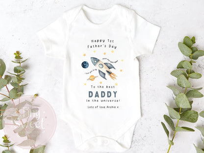 Best Daddy In The Universe Personalised Sleepsuit/Babygrow