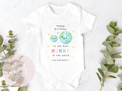 Happy Birthday Mummy, 1st Birthday as My Mummy, New Mum Gift, Mum Birthday, Mummy Birthday, Sleepsuit Babygrow Bodysuit Mum Birthday