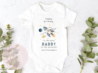 Happy Birthday Daddy, 1st Birthday as My Daddy, New Dad Gift, Dad Birthday, Daddy Birthday, Sleepsuit Babygrow Bodysuit Dad Birthday