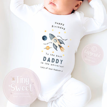 Happy Birthday Daddy, 1st Birthday as My Daddy, New Dad Gift, Dad Birthday, Daddy Birthday, Sleepsuit Babygrow Bodysuit Dad Birthday