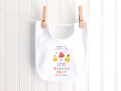 Fathers Day I Love You More Than Dancing Fruit Personalised Sleepsuit/Babygrow