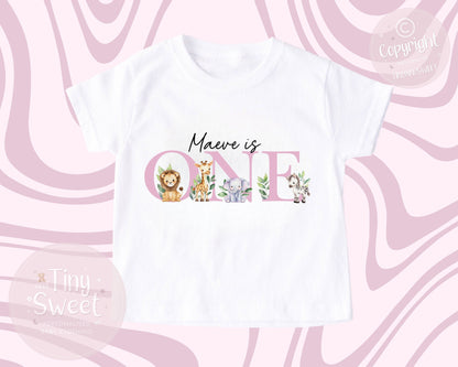 Personalised Safari First Birthday T-shirt, 1st Birthday T Shirt, Safari 1st Birthday T Shirt, 1st Birthday, First Birthday