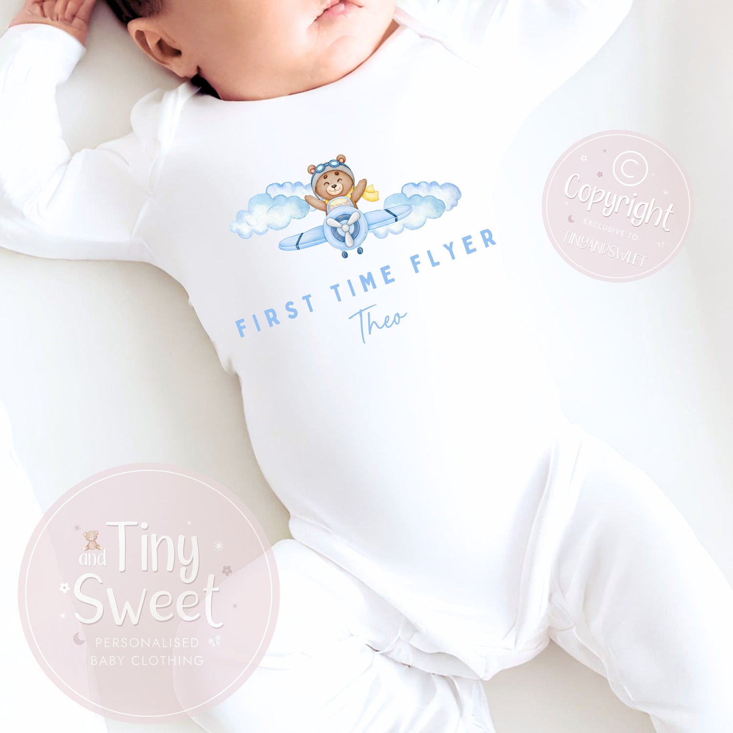 Personalised My First Flight T Shirt, First Time Flyer Bodysuit, 1st Holiday Babygrow, Babies First Holiday, First Time Flyer