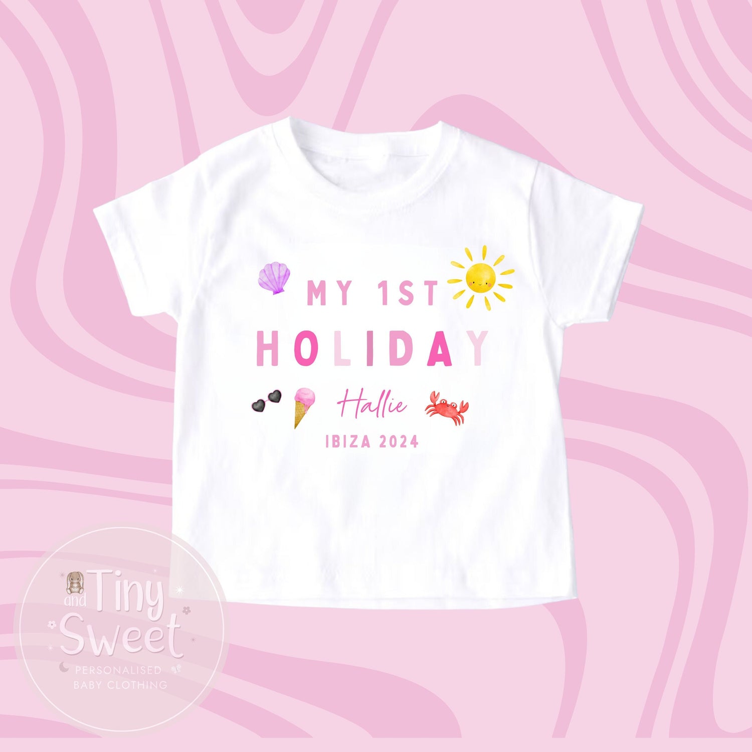 Personalised My First Holiday Toddler T Shirt, First Holiday Sleepsuit, First Holiday Vest, Babies First Holiday, First Time Flyer