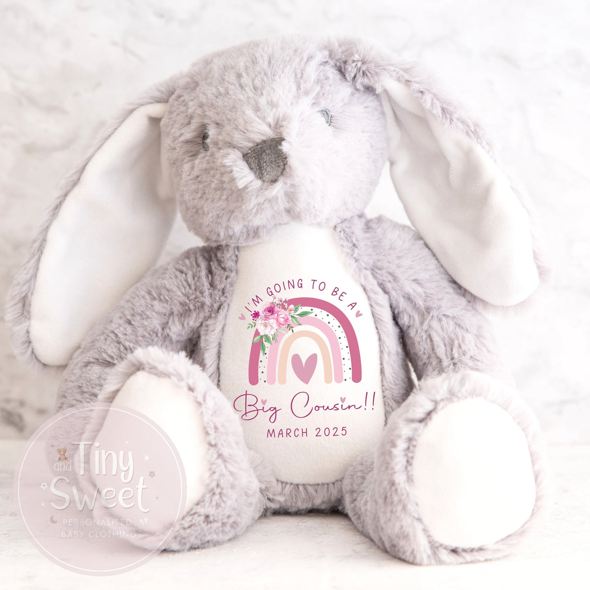 Personalised Big Cousin Gift, Big Cousin Announcement, New Baby Soft Toy, New baby gift, Newborn Gift, Baby Keepsake, Baby shower gift