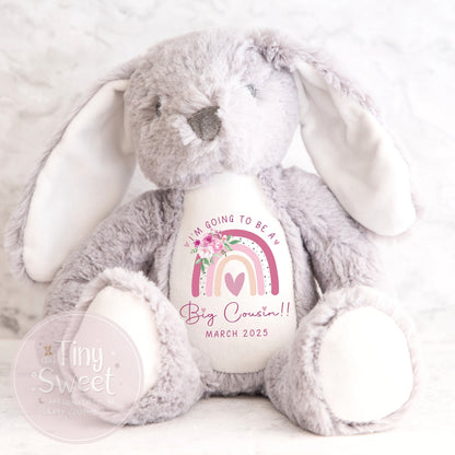 Personalised Big Cousin Gift, Big Cousin Announcement, New Baby Soft Toy, New baby gift, Newborn Gift, Baby Keepsake, Baby shower gift