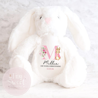 Personalised Christening Bunny, Christening Gift, Christening Keepsake, Personalised Christening Gifts, Baptism Gift, New Baby Gift