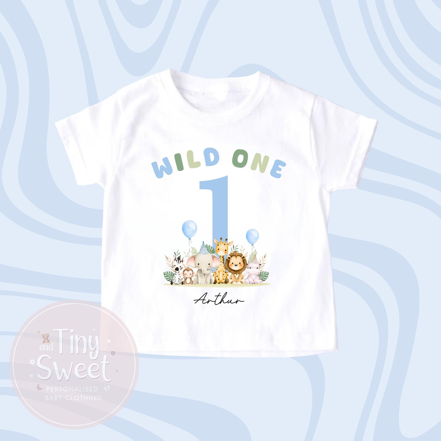 Personalised Safari First Birthday T-shirt, 1st Birthday T Shirt, Safari 1st Birthday T Shirt, 1st Birthday, First Birthday