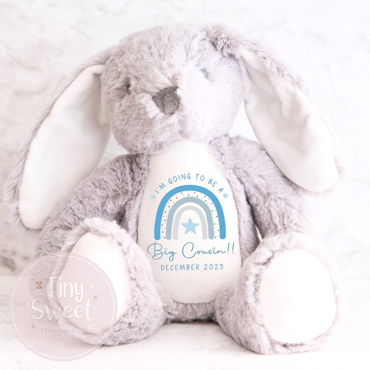 Personalised Big Cousin Gift, Big Cousin Announcement, New Baby Soft Toy, New baby gift, Newborn Gift, Baby Keepsake, Baby shower gift
