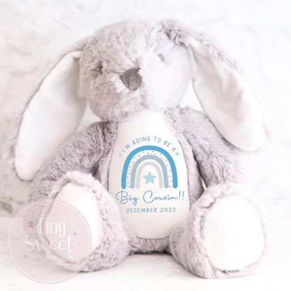 Personalised Big Cousin Gift, Big Cousin Announcement, New Baby Soft Toy, New baby gift, Newborn Gift, Baby Keepsake, Baby shower gift
