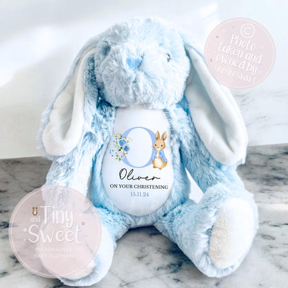 Personalised Christening Bunny, Christening Gift, Christening Keepsake, Personalised Christening Gifts, Baptism Gift, New Baby Gift