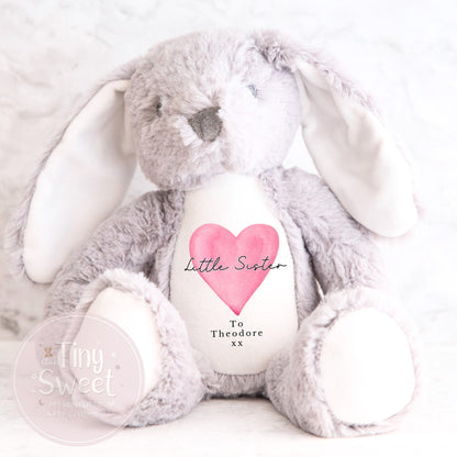 Personalised Little Sister Gift, Big Sister Announcement, New Baby Soft Toy, New baby gift, Newborn Gift, Baby Keepsake, Baby shower gift