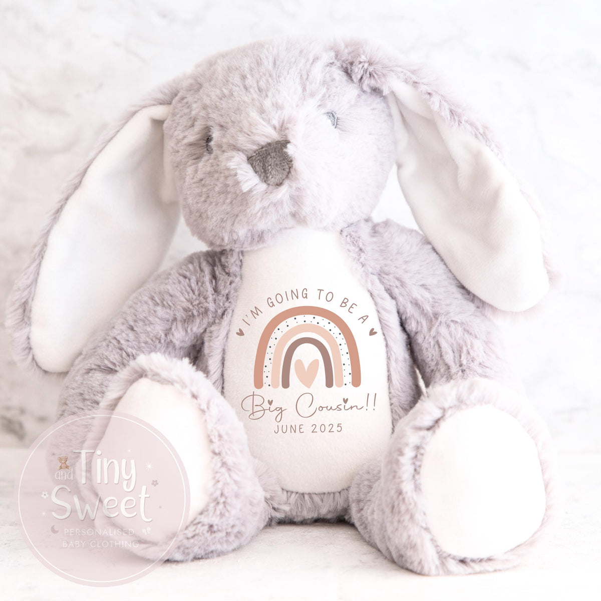 Personalised Big Cousin Gift, Big Cousin Announcement, New Baby Soft Toy, New baby gift, Newborn Gift, Baby Keepsake, Baby shower gift