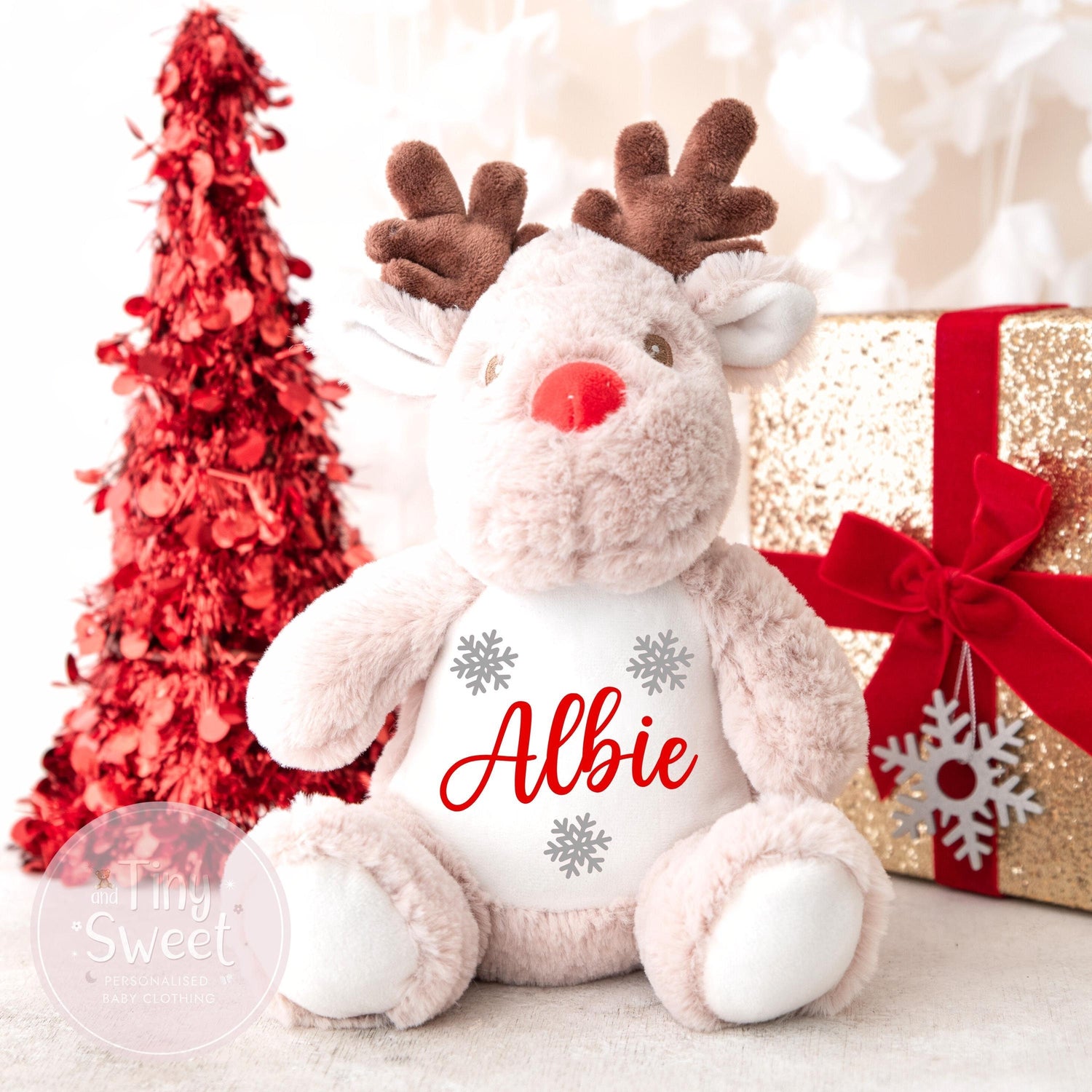 Personalised Christmas Teddy, Personalised Reindeer Toy, 1st Christmas, 1st Christmas Toy, Christmas Plush, Christmas Teddy, Christmas Gift