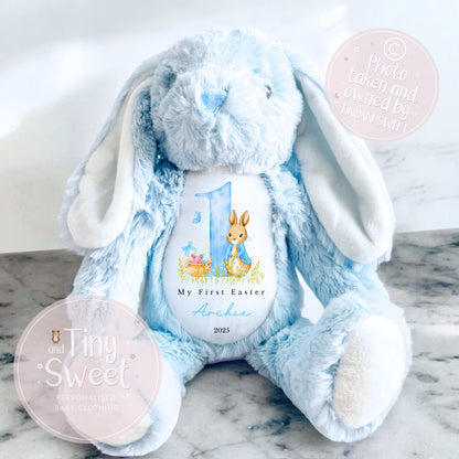 My First Easter Gift, 1st Easter Gift, Easter Bunny Toy, Personalised Easter Bunny, Soft Toy Keepsake, Name Bunny, Grandson Gift