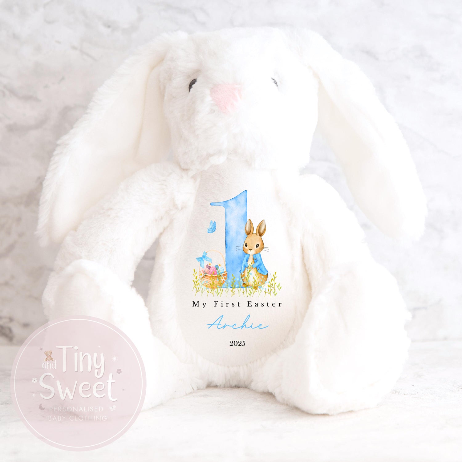My First Easter Gift, 1st Easter Gift, Easter Bunny Toy, Personalised Easter Bunny, Soft Toy Keepsake, Name Bunny, Grandson Gift