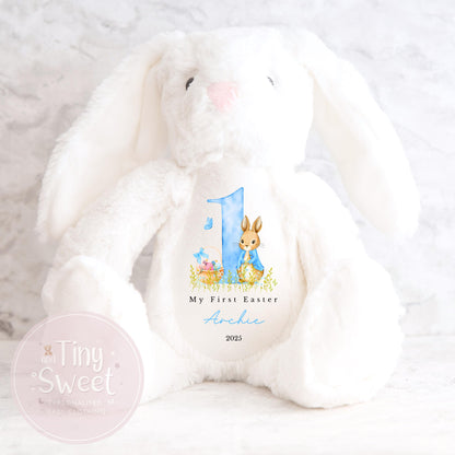 My First Easter Gift, 1st Easter Gift, Easter Bunny Toy, Personalised Easter Bunny, Soft Toy Keepsake, Name Bunny, Grandson Gift