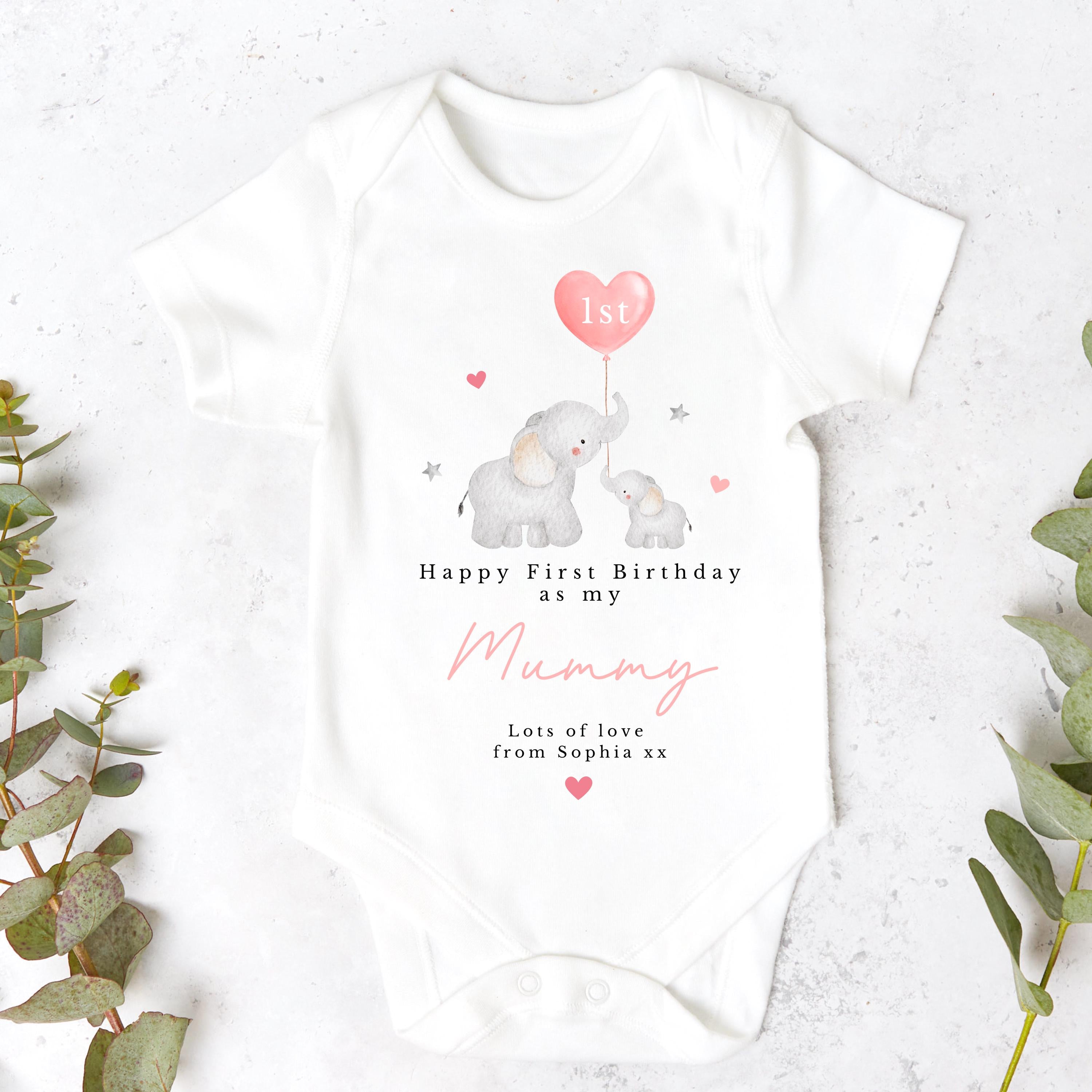 First Birthday as My Mummy Baby Outfit – Personalised Sleepsuit Gift from Baby