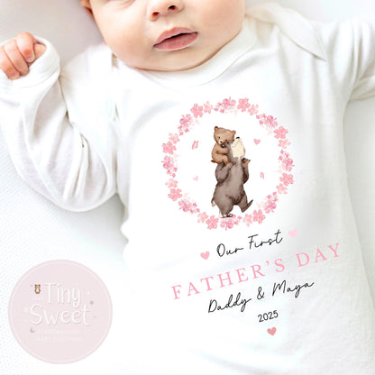 Fathers Day Sleepsuit, 1st Fathers Day As My Daddy, New Dad Gift, Fathers Day, 1st Fathers Day Babygrow, Sleepsuit Babygrow Bodysuit, Dad