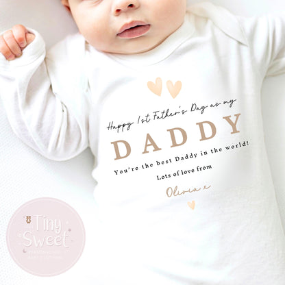 Fathers Day T Shirt, 1st Fathers Day As My Daddy, New Dad Gift, Fathers Day, 1st Fathers Day Babygrow, Sleepsuit Babygrow Bodysuit, Dad